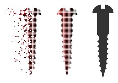 Rendelenmiş piksel yarı ton vida simgesi