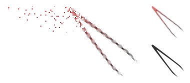 Rendelenmiş piksel yarı ton cımbız simgesi