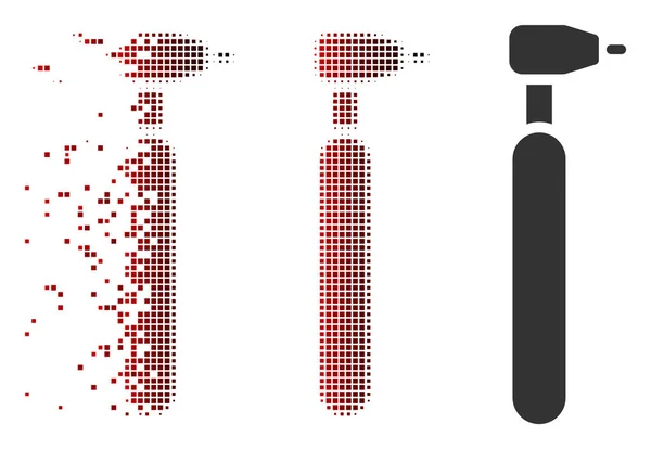커터 아이콘 조각 조각난된 픽셀 하프톤 — 스톡 벡터