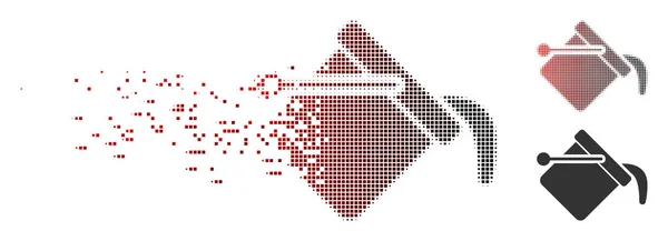 Icona a secchio di vernice mezzitoni pixel distrutta — Vettoriale Stock