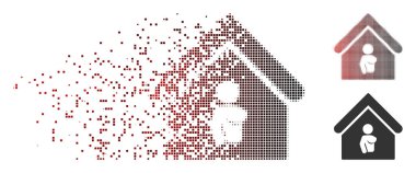 Toz piksel yarı ton Bordel simgesi