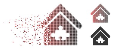 Kaybolan piksel noktalı resim bulmaca bina simgesini