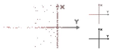 Destructed Pixel Halftone Cartesian Axes Icon clipart