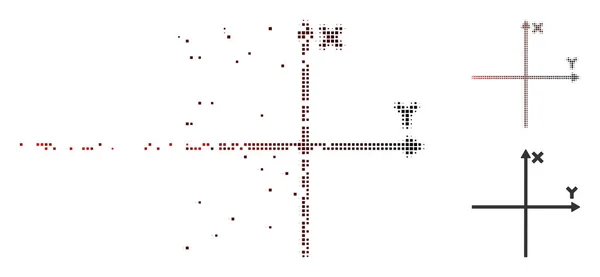 Απαραιτήτως Pixel ράστερ Καρτεσιανούς άξονες εικονίδιο — Διανυσματικό Αρχείο