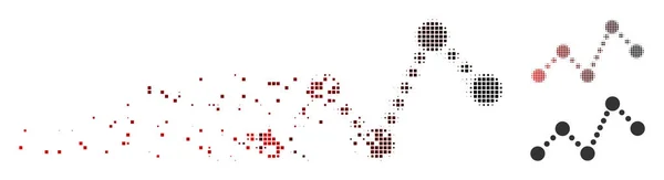 Skadad Pixel halvton diagram ikon — Stock vektor