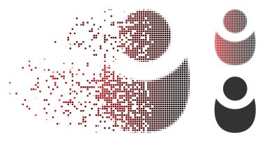 Rendelenmiş piksel yarı ton kişi simgesi