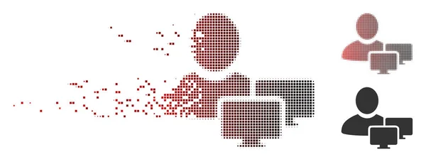 Komponenta piksela rastra administratora komputera ikona — Wektor stockowy