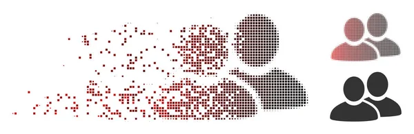 Desapareciendo Pixel Halftone Men Icono — Vector de stock