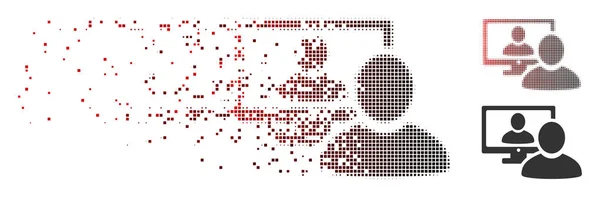 Zerstreute Pixel-Halbton-Symbol für Online-Videochats — Stockvektor