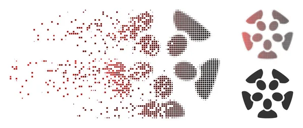 Ícone de equipe de meio-tom de pixel dissipado —  Vetores de Stock