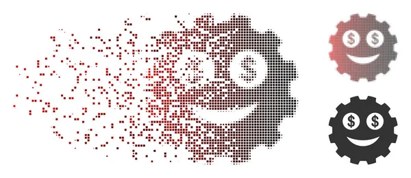 Beschädigtes pixelschweres Smiley-Symbol — Stockvektor