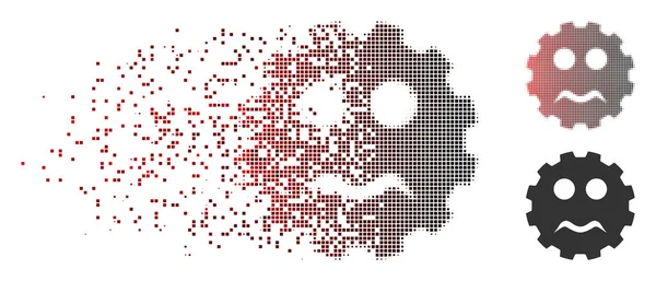 Beschädigtes Pixel halbwegs seriöses Smiley-Symbol — Stockvektor