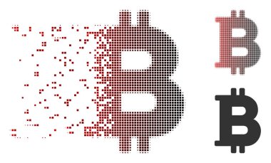 Kırık piksel noktalı resim Bitcoin simgesi