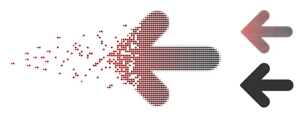 Dispersed Pixel Halftone Arrow Left Icon — Stock Vector