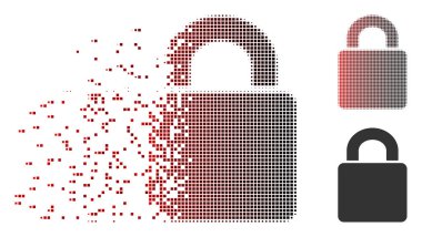 Kırık piksel yarı ton kilit simgesi