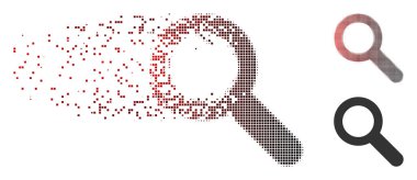 Piksel yarı tonlu arama simgesi çözünmüş