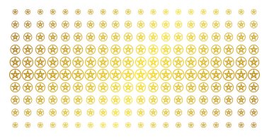 Beş köşeli yıldız altın noktalı resim efekti