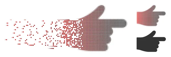 Geschredderte Pixel-Halfton-Index-Hand-Symbol — Stockvektor