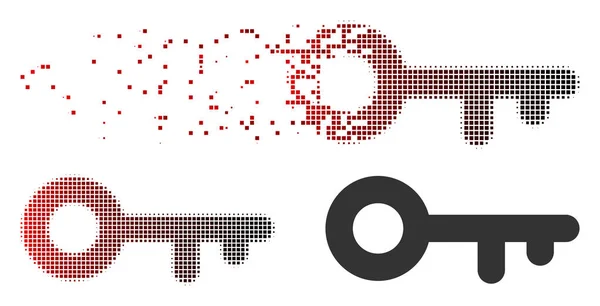 Ícone chave do meio-tom do pixel da poeira —  Vetores de Stock