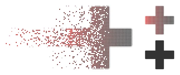 Geschredderte Pixelhälfte plus Symbol — Stockvektor