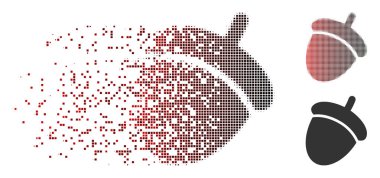 Dağınık piksel yarı ton meşe palamudu simgesi