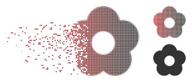 Parçalanmış piksel yarı ton çiçek simgesi