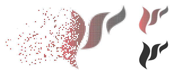 Разломанная икона флоры полутона пикселя
