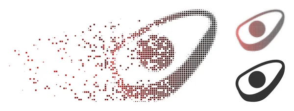 Pixel détruit Halftone Avocat demi-icône — Image vectorielle