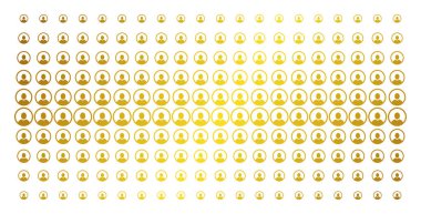 Yuvarlak Kullanıcı portre altın yarı ton dizi