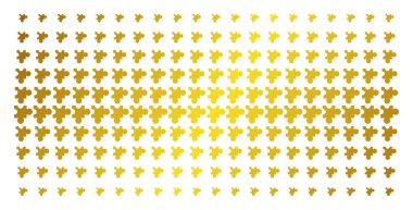 Eklenti simgesi altın noktalı resim deseni. Vektör eklenti öğeleri noktalı resim diziye eğimli altın gradyan ile düzenlenir. Arka planlar, kapaklar, şablonlar ve soyut etkileri için inşa.