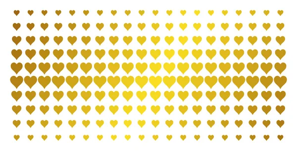 红心套装金色半色调矩阵 — 图库矢量图片