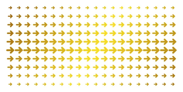 箭头方向金色半色调阵列 — 图库矢量图片