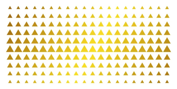 Efecto semitono dorado triángulo lleno — Vector de stock