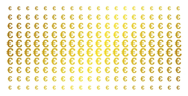 Euro Symbol guld halvton effekten — Stock vektor