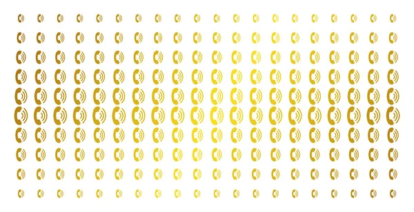 Teléfono anillo dorado patrón de medio tono — Vector de stock