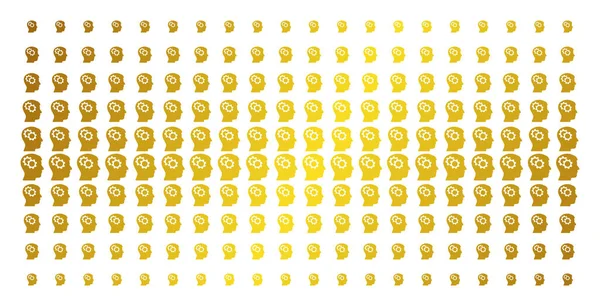 Engranajes inteligentes Cuadrícula dorada de medio tono — Vector de stock