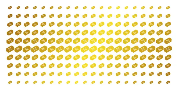 Etiqueta de descuento Patrón de medio tono de oro — Vector de stock