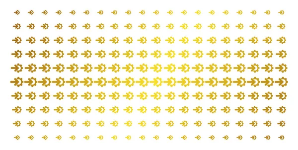 Integração de engrenagens Gold Halftone Array —  Vetores de Stock