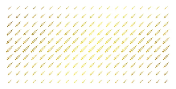 Jeringa Matriz de medio tono oro — Vector de stock