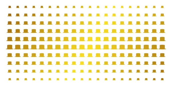 Caballero Sombrero Golden Halftone Grid — Vector de stock