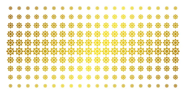 齿轮金色半色调网格 — 图库矢量图片