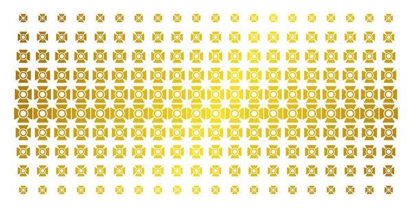 Zoeklicht gouden Halftone Matrix — Stockvector