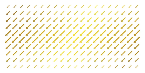 Espada patrón de medio tono de oro — Vector de stock