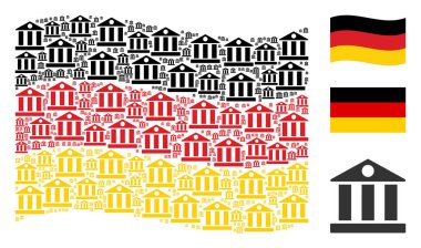 Almanya bayrağı desen banka binası simgelerin sallayarak