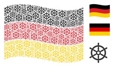 Alman bayrağı desen tekne direksiyon simgelerin sallayarak