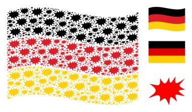 Almanya bayrağı kolaj Boom Bang simgelerin sallayarak