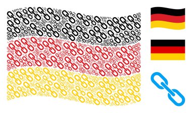 Alman bayrağı mozaik zinciri simgelerin sallayarak