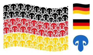 Almanya bayrağı desen Champignon mantar simgelerin sallayarak