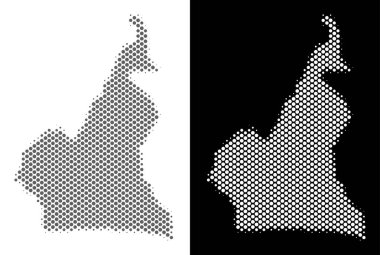 Yarı ton Afrika Kamerun Haritası