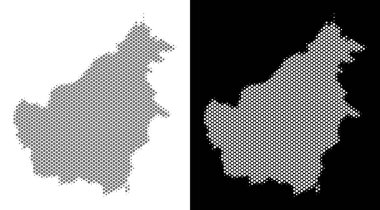Yarı ton Borneo Adası Haritası